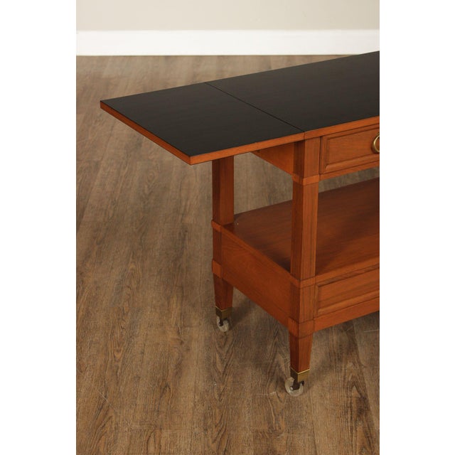 Baker Furniture Milling Road Directoire Style Walnut Rolling Server For Sale - Image 13 of 18