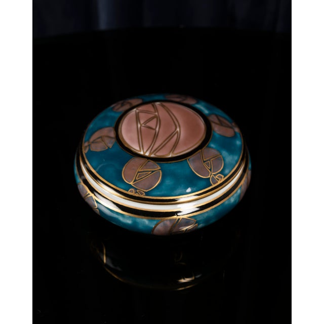 1930s Art Deco Porcelain Jewelry Box Signed Camille Tharaud for Limoges, France, 1930s For Sale - Image 5 of 9