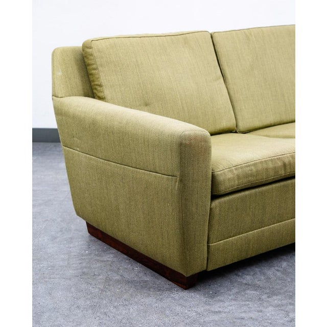 Green Mid Century Danish Modern Sofa Couch Rosewood Green Wood Vintage Denmark 3 Seat For Sale - Image 8 of 12