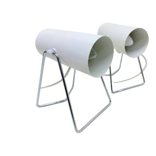 Space Age Minimalist Cylindrical Table Lamps, 1960s, Set of 2 For Sale