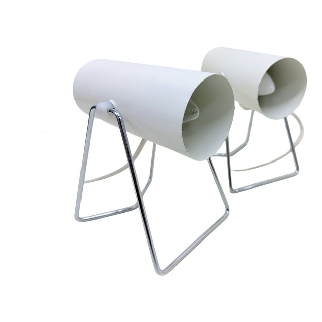 Space Age Minimalist Cylindrical Table Lamps, 1960s, Set of 2 For Sale