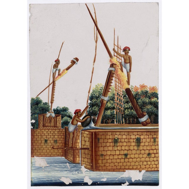 Indian Company School, Picottah for Raising Water, 1800s, Gouache on Paper For Sale - Image 5 of 9
