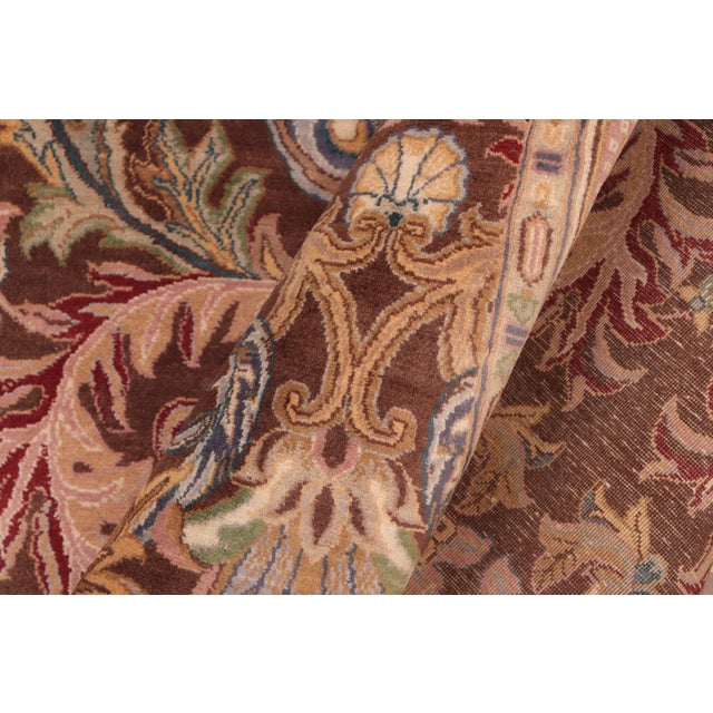 1990s Art Nouveau Imran Pak-Persian Brown/Gold Wool Rug - 8'2'' X 10'2'' For Sale - Image 5 of 9