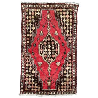 Vintage Rustic Wool Mazlaghan Rug, 1950s For Sale