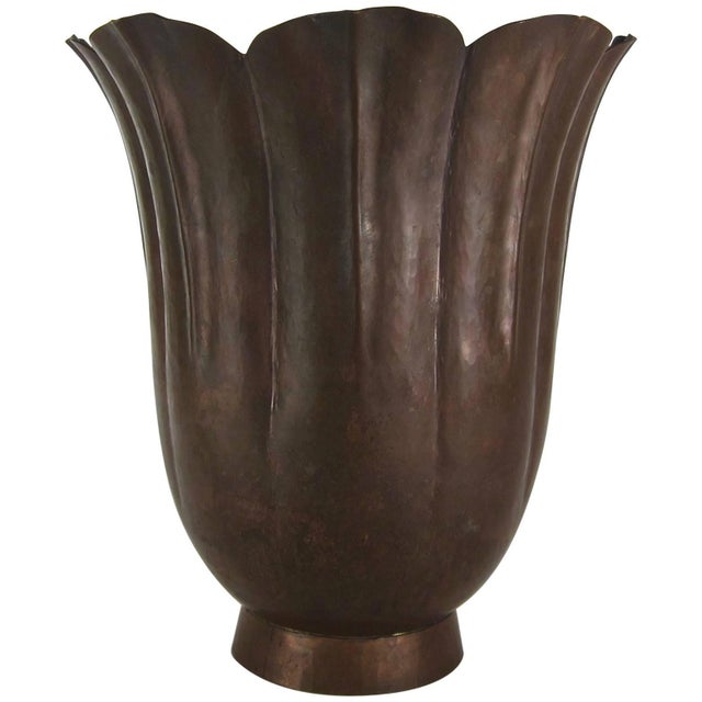 Marie Zimmermann Arts and Crafts Fluted Floriform Vase For Sale - Image 9 of 9