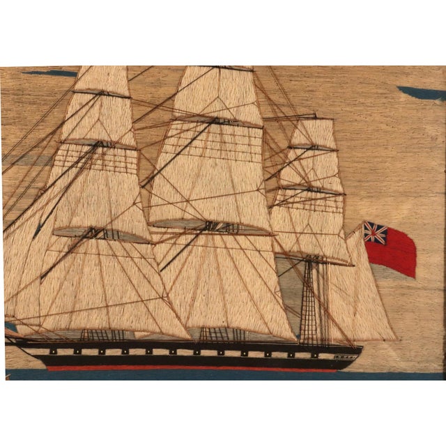Sailor's Woolwork of Royal Navy Ship With Red Ensign With Two Bermudan Ketches For Sale In Philadelphia - Image 6 of 6