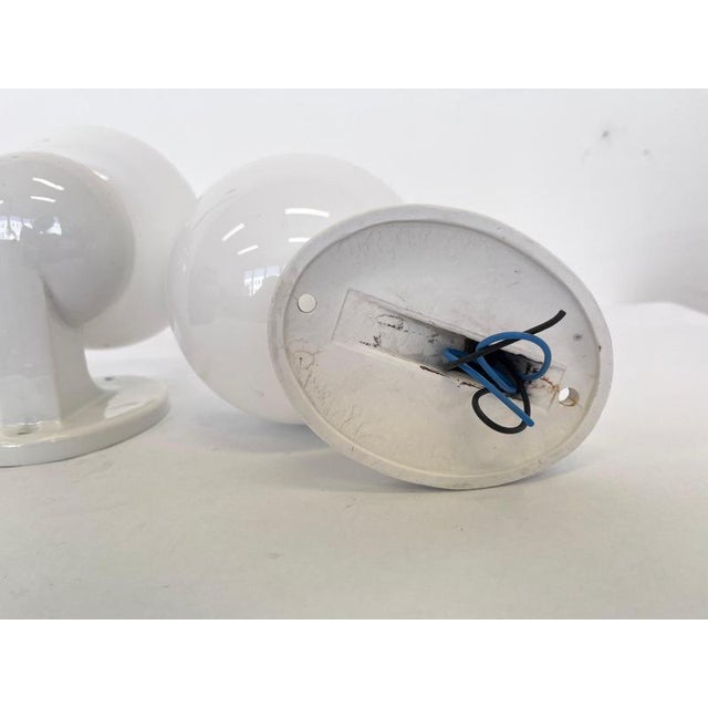 Bauhaus Porcelain and Glass Wall Lamps, 1930s, Set of 2 For Sale - Image 9 of 11