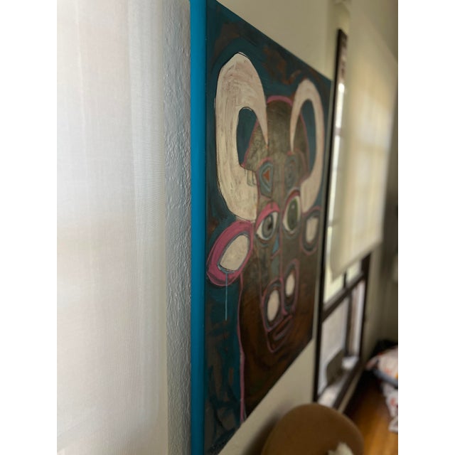 Contemporary Bernard the Bull - Acrylic on Canvas by Melinda McLeod For Sale - Image 3 of 11