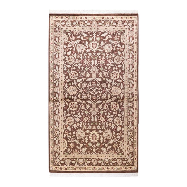 Mogul, One-of-a-Kind Hand-Knotted Area Rug in Brown, 3' 1" x 5' 4" For Sale