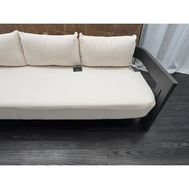 Mid-Century Modern Rh Matira Aluminum Sofa Designed by Harrison & Nicholas Condos 84" | Iron Finish | Natural Performance Textured Weave For Sale - Image 3 of 18