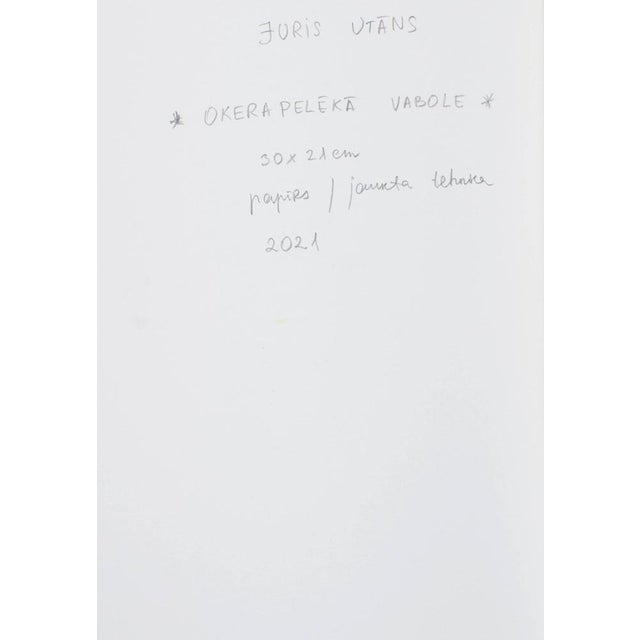Juris Utans, Ocher-Gray Beetle, 2021, Mixed Media and Paper, in Very Good conditions. Designed from 2000 I have official...