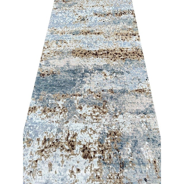 2010s Handwoven Modern Abstract Runner Rug 3x20 For Sale - Image 5 of 10
