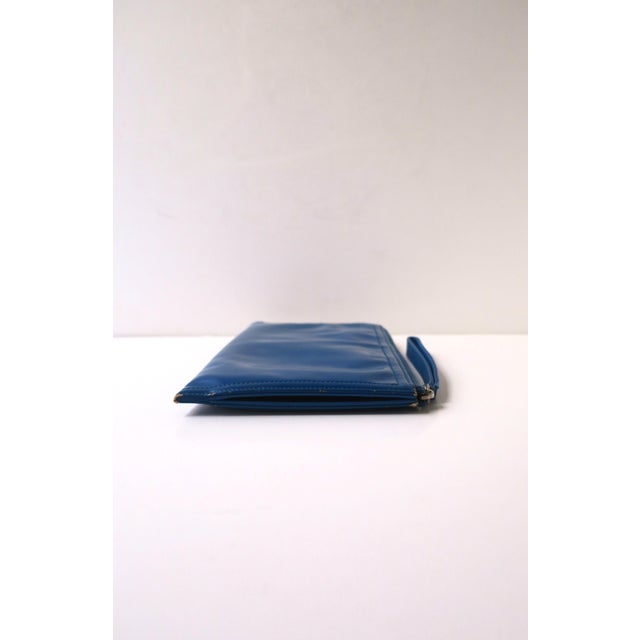 Chanel Handbag Clutch Leather With Wrist Strap, Cobalt Blue, Circa 2010s For Sale - Image 12 of 15