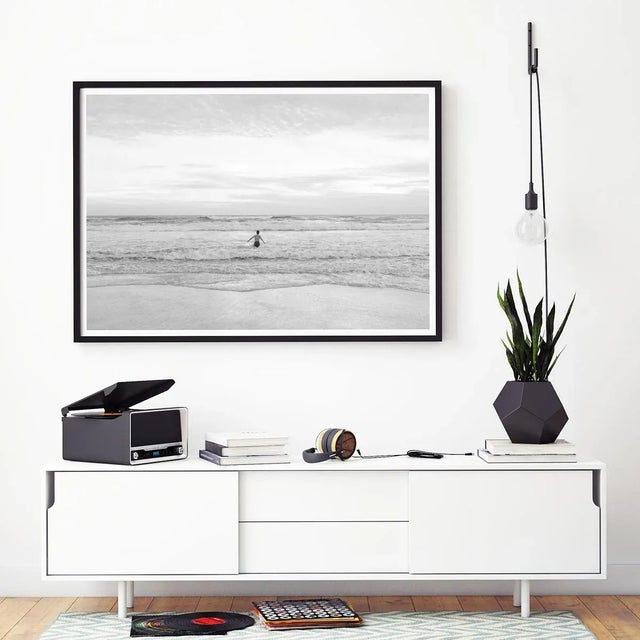 Swimming Art Print, Black and White Beach Photography Print, Figurative Art, 'Monochrome Swimmer' Modern Coastal Wall Art, 45 X 30" For Sale - Image 4 of 8