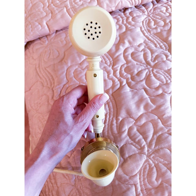 1969 Model Magesty Brass Pedestal Telephone Hollywood Regency Style For Sale - Image 4 of 8