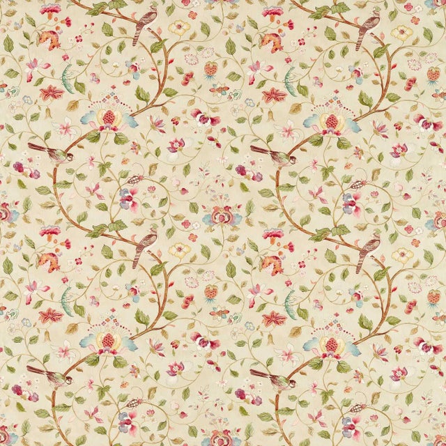 Sanderson Aril’s Garden Fabric in Olive/Mulberry - a Sample For Sale