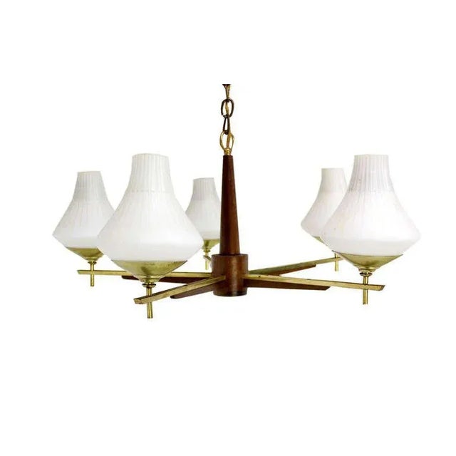 Glass Danish Mid-Century Modern Chandelier For Sale - Image 7 of 8