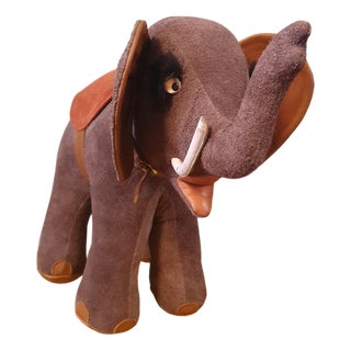 Vintage Elephant in Suede, 1970s For Sale