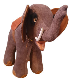 Vintage Elephant in Suede, 1970s
