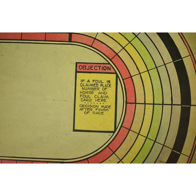 Paper Hand-Painted C1930s 2pc Horse Race Track Board Game For Sale - Image 7 of 7