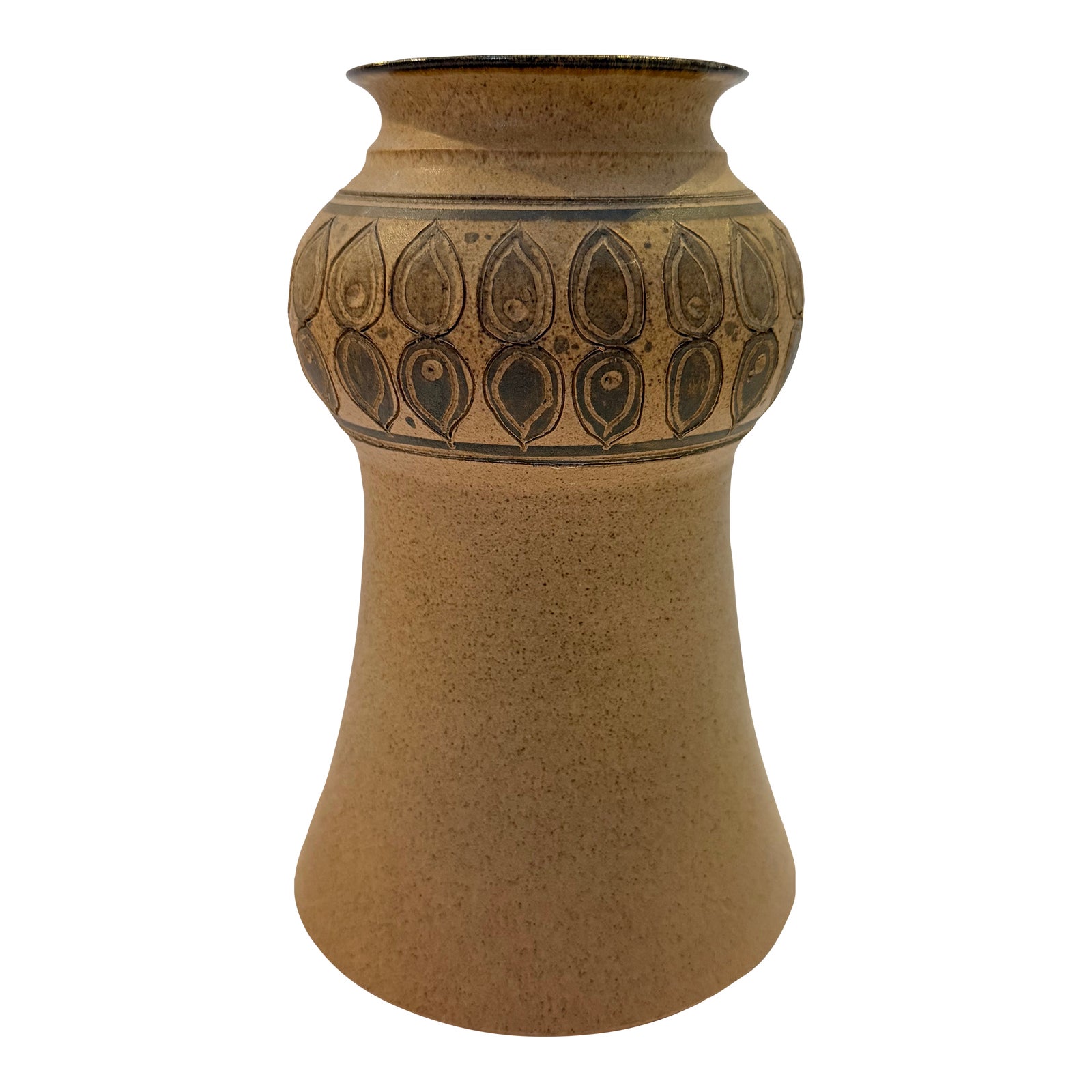 Signed James E. Sanders Studio Pottery Stoneware Vessel | Chairish