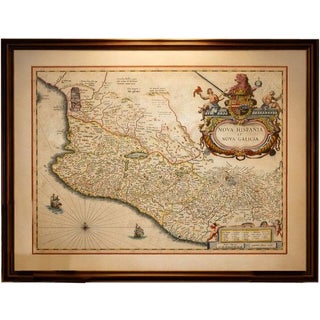 Antique Mexico Map from Blaeu, 1642 For Sale