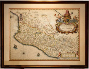 Antique Mexico Map from Blaeu, 1642