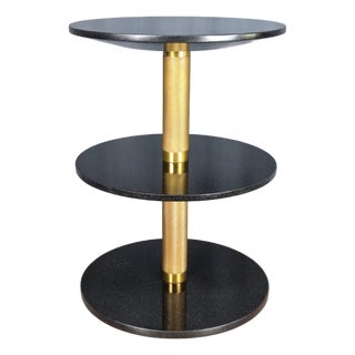 Wyman End Table by Theodore Alexander for Ralph Lauren, Black Marble & Brass For Sale