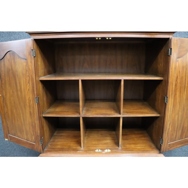 Late 20th Century Henkel Harris Solid Cherry Linen Press / Armoire – Wild Black Cherry For Sale - Image 5 of 14