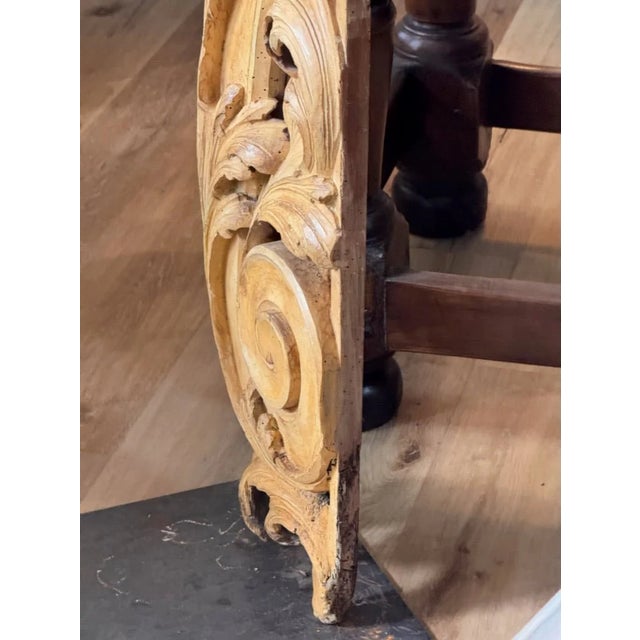 Tall carved, gilded fragments, French, on stands. Found in Provence, can also be removed from stands and hung on wall....