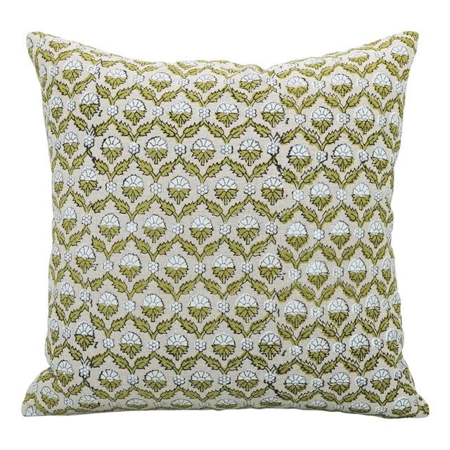 Fabdivine Handmade Block Printed Cushion Cover 12x20 Inch Pure Linen- Shehnaz For Sale