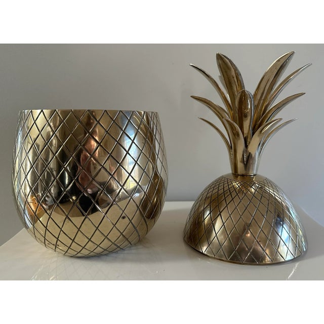Extra Large Vintage Brass Pineapple For Sale - Image 4 of 9