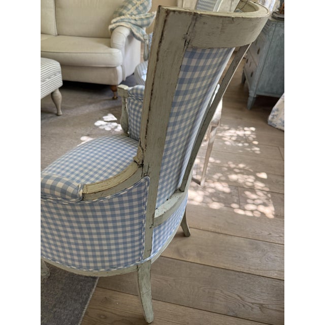 Blue Antique Gustavian Bergeran Chairs, 1850, Set of 2 For Sale - Image 8 of 10