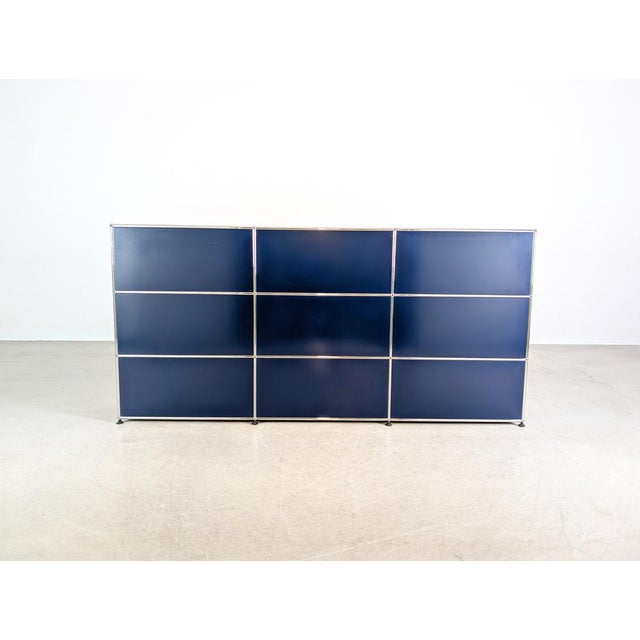 Blue Steel Sideboard by Fritz Haller for USM Haller For Sale - Image 4 of 12