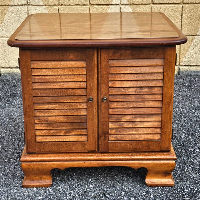 Ethan Allen Heirloom Nutmeg Maple Side Cabinet and end table. Clean vintage condition. Measures 23" in width, 23" in depth...
