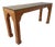 Vintage Ming-Style Pencil Reed Console Table With a Glass Top. For Sale