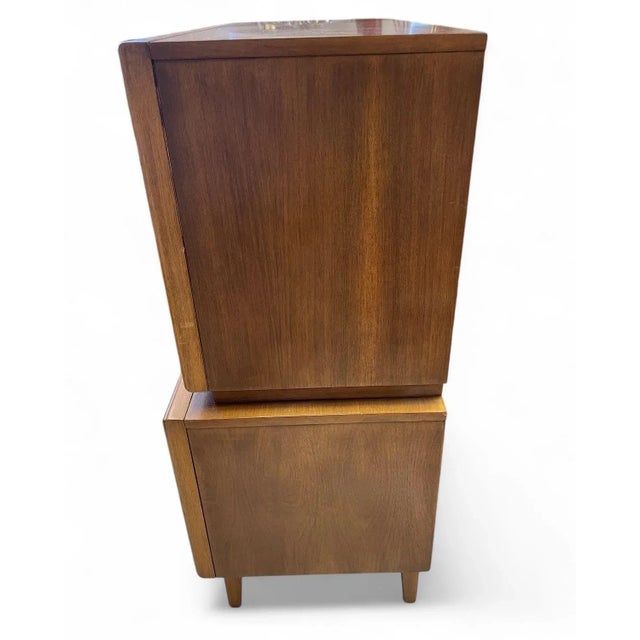 United Furniture Corporation 1960s Mid Century Modern United Diamond Front Tall Chest For Sale - Image 4 of 12