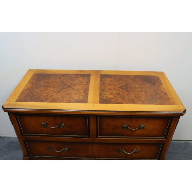 French Louis XV Cherry & Burlwood Commode For Sale - Image 3 of 9