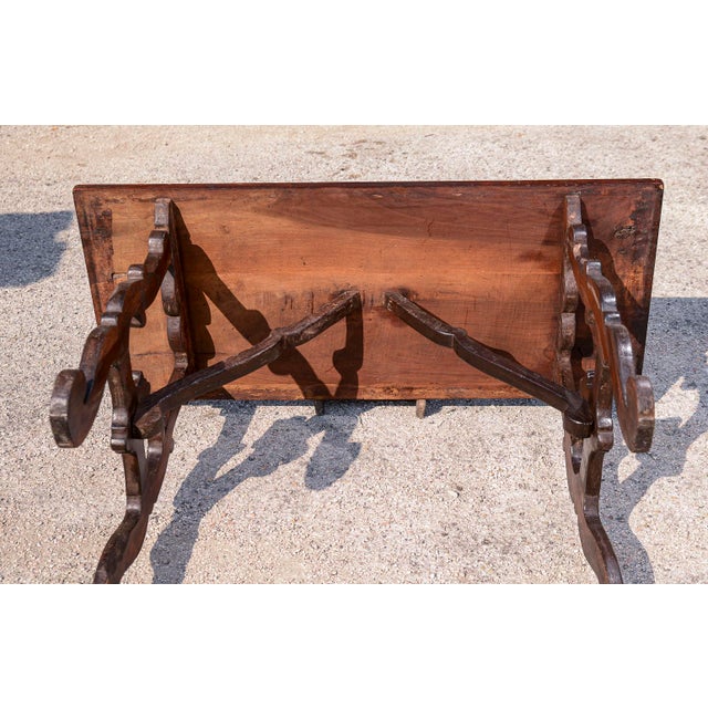 Goat-Shaped Side Table with Lyre-Shaped Feet in Solid Walnut For Sale - Image 9 of 18