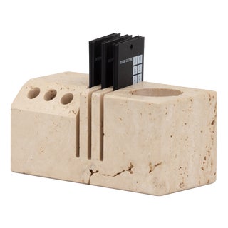 Travertine Desk Organizer by Fratelli Mannelli, 1970s For Sale