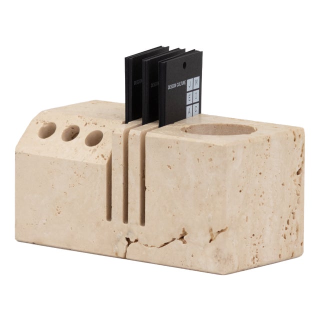 Travertine Desk Organizer by Fratelli Mannelli, 1970s For Sale