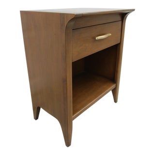Drexel Profile Walnut Nightstand -John Van Koert For Sale