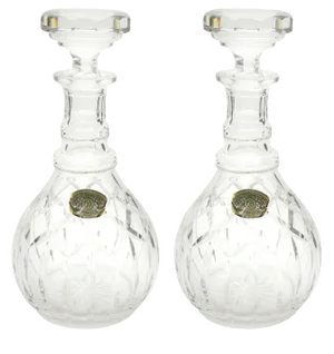 20th Century Belgian Cut-Crystal Decanter from Val Saint Lambert, 1826, Set of 2