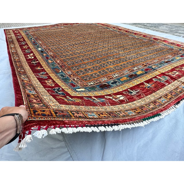 Hand-Knotted Afghan Sultanabad Chobi Wool Area Rug - 8'11" X 12'0" For Sale - Image 4 of 13