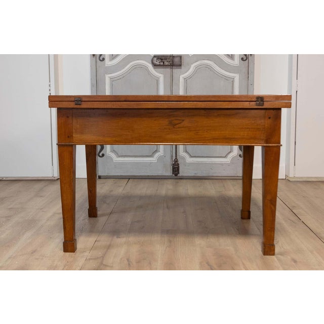 Italian Early 19th Century Walnut Folding Table with Tapered Legs For Sale - Image 12 of 15