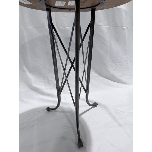 Early 21st Century Ethan Allen Finland Burnt Umber Round Accent Table For Sale - Image 5 of 7