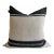 Linen and Wool Marshall Stripe Black and Natural Pillow Cover With Insert For Sale
