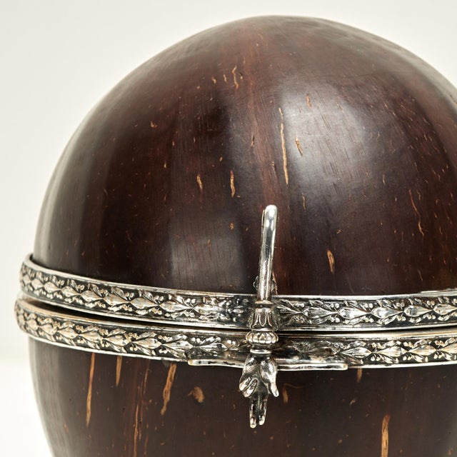 Metal Antique Anglo Indian Coconut and Metal Box For Sale - Image 7 of 12