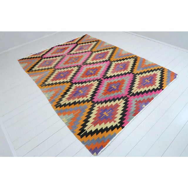 Tribal Mid 20th Century Turkish Antalya Kilim Rug-6′8″ × 9′1″ For Sale - Image 3 of 13