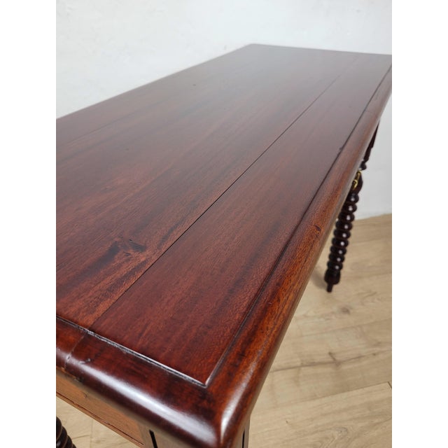 Mid-Century Mahogany Side Table, 1980s For Sale - Image 17 of 18